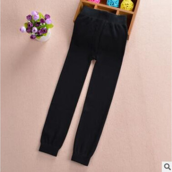 夏薄款儿童打底裤连裤袜纯棉女大童婴儿连体黑宝宝白色舞蹈袜 黑色九