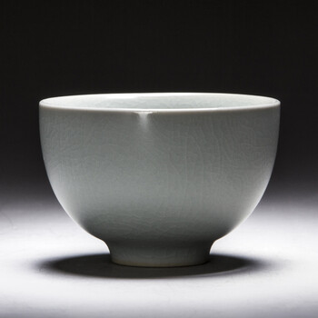 potters 汝窑茶杯品茗杯主人杯陶瓷功夫茶具泡茶开片可养汝瓷 罗汉杯