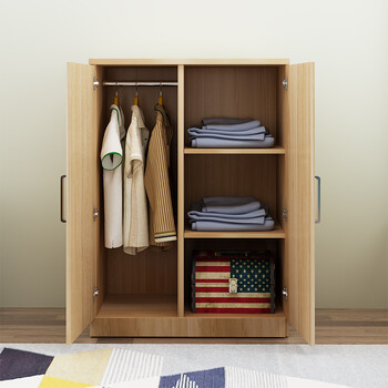 艾帛利aiboully简易木质衣柜2门衣柜简约现代经济型实木质板式橱柜