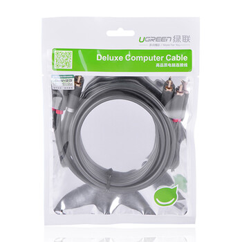 绿联双莲花头音频线2RCA公对公 二对二红白AV音频信号线 DVD电脑电视接音响箱功放线 1.5米 10517 绿联双莲花头音频线2RCA公对公 二对二红白AV音频信号线 DVD电脑电视接音响箱功放线 1.5米 10517