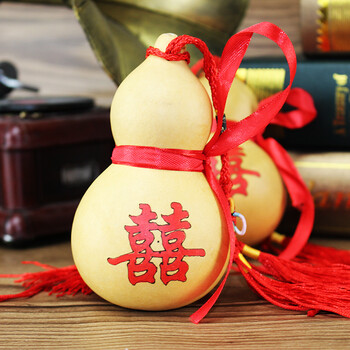 葫芦合卺酒杯 结婚婚礼交杯瓢 敬酒杯布置 道具喜庆酒具用品 复古双喜