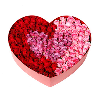 99朵心形玫瑰礼盒鲜花速递合肥花店北京上海深圳广州南京杭州武汉 a款