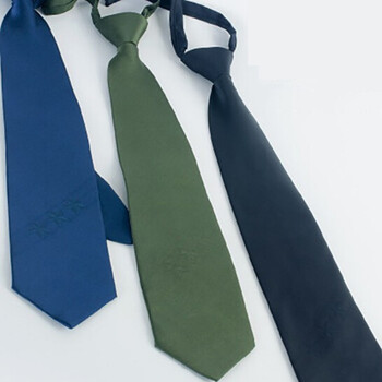 07领带领带 箭头形拉链领带 绿纯色制式领带 空军领带(小号)