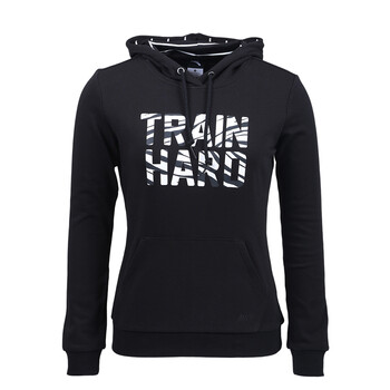 安踏女装 连帽运动卫衣 时尚大logo针织运动服 16617723 基础黑-2 xl