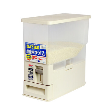 日本ASVEL 可计量米箱 6KG-12KG 塑料储米桶 储米箱防虫防潮7503/7504 7503 12kg
