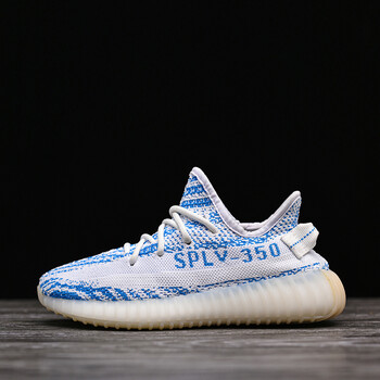 椰子鞋350v2椰子男斑马鞋男女轻便透气运动鞋小白鞋运动休闲跑步鞋 蓝