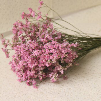 干花花束真花客厅装饰满天星勿忘我酒店餐厅花艺插花摆设 原色粉水晶