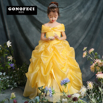 格诺菲驰2018款儿童礼服公主裙女童蓬蓬纱婚纱迪士尼小女孩贝儿公主