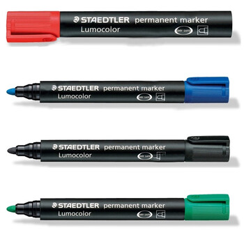 施德楼（STAEDTLER）油性记号笔 红色2.0mm防水速干勾线马克笔儿童美术光盘刻字办公用品3支装352-2