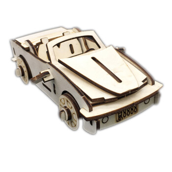 3d立体拼图木质拼装模型激光切割仿真创意diy手工制作玩具 宝马