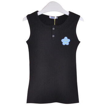 儿童背心夏季男童宝宝小孩打底内衣无袖小背心童装吸汗透气 黑色 100