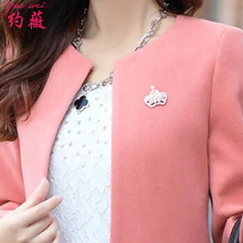 约薇 短外套女2016冬装新款韩版加厚棉衣女 YW472 皮粉色 L