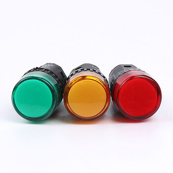 ad16-16e指示灯led电源信号灯6.3v12v 24v 220v380v开孔16mm 红色 24v