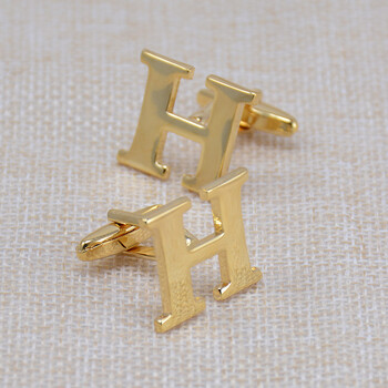 衬衫金色衬衣女士法式袖钉纽扣英文字母直径树脂韩版金色创意 金色h