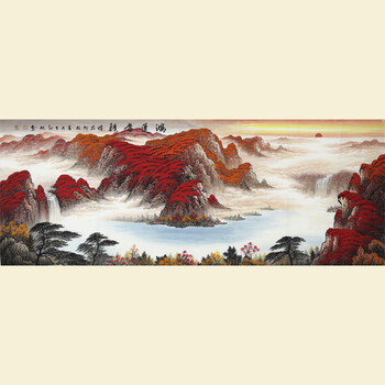 清华美院创作基地画家 王红旭1.8米【鸿运当头】180cmx70cm a93