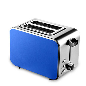 家用全自动2片多士炉 烤面包机 不锈钢吐司机 拉丝银