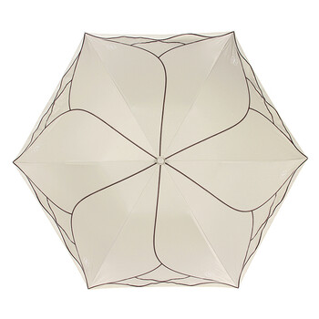 
                                        Adima荷韵系列花瓣伞雨伞女折叠小清新三折晴雨两用伞太阳伞 se061328-1f-6骨卡其色                