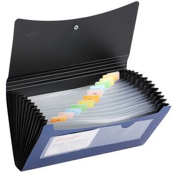 金得利13格增值税专用发票票夹包专业财务票据收纳包小号多层风琴包文件夹收据单SH8403C蓝色 金得利13格增值税专用发票票夹包专业财务票据收纳包小号多层风琴包文件夹收据单SH8403C蓝色