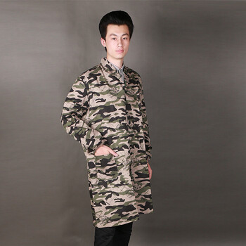 迷彩大褂工作服搬服男女蓝大褂印字图印仓库劳保服实验服加厚罩衣