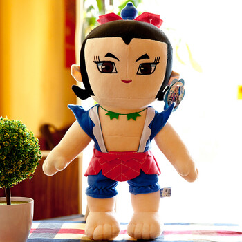 新葫芦兄弟葫芦娃毛绒玩具公仔玩偶抱枕儿童可爱生日礼物女 六娃(蓝色