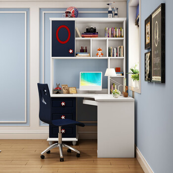仁度书桌转角书桌书房家具学习桌书架组合写字桌电脑桌 转角书桌 转椅