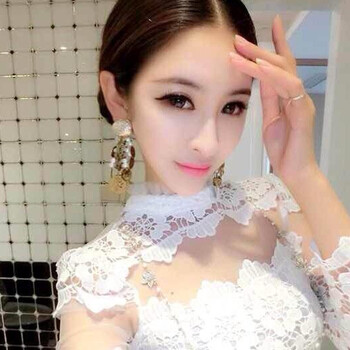 革姿 2016秋装新款韩版女装夜店时尚性感女神网纱透视蕾丝衫+短裙套装6139 白色 S