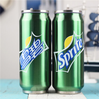 时尚新潮流百事可乐易拉罐保温杯男女学生个性便携吸管水杯子 雪碧