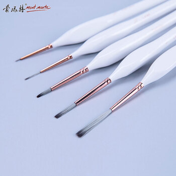 【全网低价】蒙玛特(Mont Marte)勾线笔5支装 美术画画笔儿童水彩颜料软毛尼龙画笔 学生绘画水粉丙烯油画笔套装BMHS0034美术写生