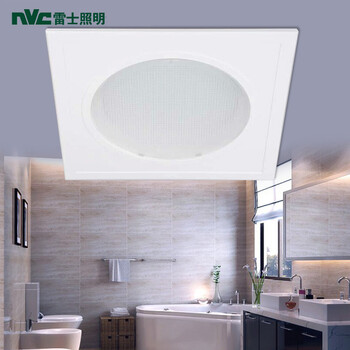 雷士照明NVC 现代简约吸顶灯厨卫灯厨房灯卫生间灯平板灯具 嵌入式1023方形 LED10W白光