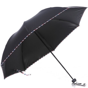 
                                        
                                        天堂伞 世纪佳缘黑胶三折太阳伞晴雨伞33186E黑色                