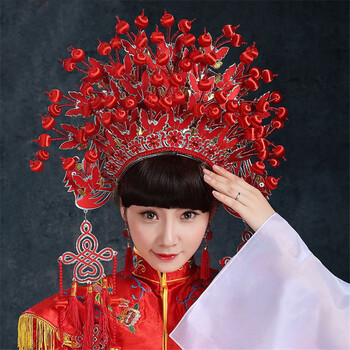 森悦(senyue) 戏剧戏曲贵妃醉酒凤冠霞帔中式婚礼新娘凤冠新郎状元