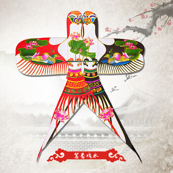 传统手工沙燕风筝高档儿童微风易飞大型2018新款礼盒装 鸳鸯戏水