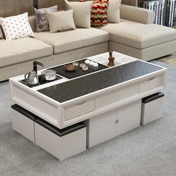 鑫源隆火烧石功夫茶几现代简约大理石泡茶桌茶几桌客厅泡茶茶几 标准