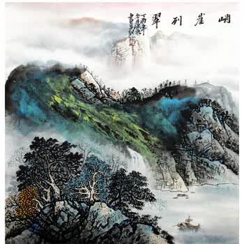 《峭崖列翠》 陈亮 四川省美协成都分会员,实力派画家  3808