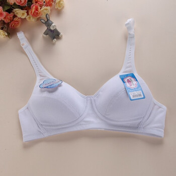 薄款少女发育期文胸 全棉高中学生内衣纯棉无钢圈女学生大码胸罩 白色