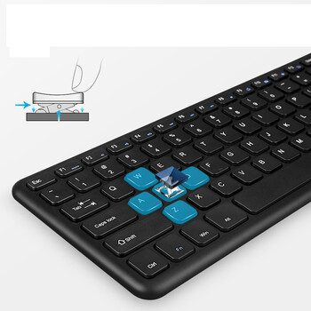 B.O.W航世 HW156S 超薄便携无线键盘鼠标套装  静音电脑办公家用通用键盘鼠标 黑色