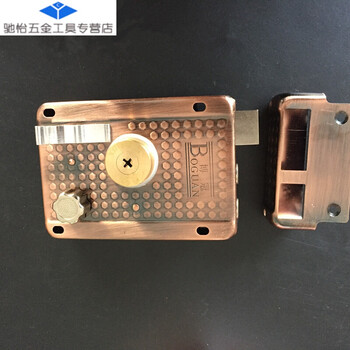 cy老式外装门锁防盗门锁木门铁门锁宿舍门锁大门锁 右开-铜头一字亮铬