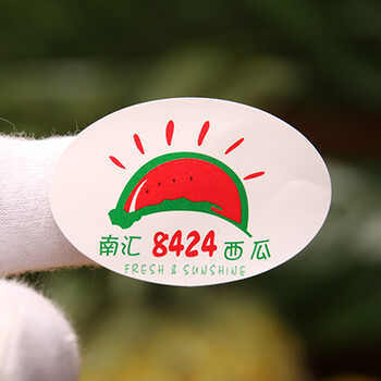新款通用8424麒麟上海南汇宁夏石头西瓜果贴不干胶标签水果贴纸 南汇