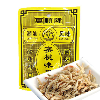 万顺隆无花果丝 无花味/蜜桃果干果无花果干 80后怀旧零食 蜜桃果味约