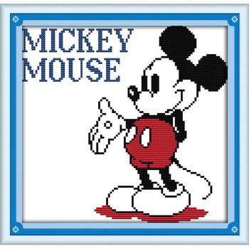初学者新手印花十字绣可爱卡通动物米老鼠童卧室小幅简单十字绣米奇
