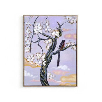 miss 北欧客厅装饰画挂画沙发背景墙现代简约三联抽象画壁油画花鸟