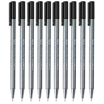 施德楼（STAEDTLER）针管笔勾线笔 0.3mm纤维头水性墨水可洗直液签字笔 美术绘图描线速干笔 黑色10支334-9