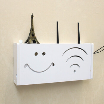 墙置物架免打孔客厅简约无线路由器收纳盒墙壁遮挡箱多媒体集线箱装饰