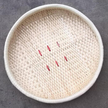 纯手工柳条匾平条匾民间工艺柳编家用筐舞台道具晾晒匾养蚕匾 直径60