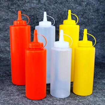 塑料酱汁瓶 挤壶 挤酱壶巧克力酱瓶 挤压瓶果酱番茄沙拉瓶 24oz(透明)