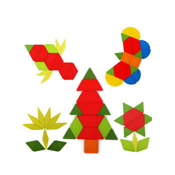 儿童创意 七巧板拼图 木质制玩具男女孩早教3-4-5-6岁 创意福禄贝尔拼