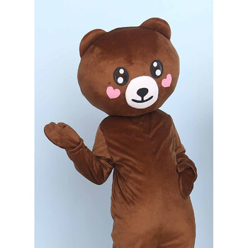 布朗熊人偶服装夏款 网红熊服装 卡通活动服行走表演服装 可爱女款