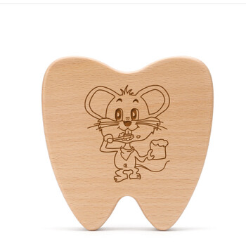 乳牙保存盒脐带乳牙十二生肖纪念盒子婴儿掉牙满月彩印蓝色 鼠