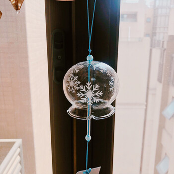 日式手工玻璃风铃挂饰 卧室房间装饰小清新创意礼物 雪花