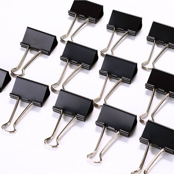 齐心（COMIX）(Comix)长尾夹中号 黑色金属燕尾夹票据夹子4#25mm 48只/筒 办公用品工具B3628